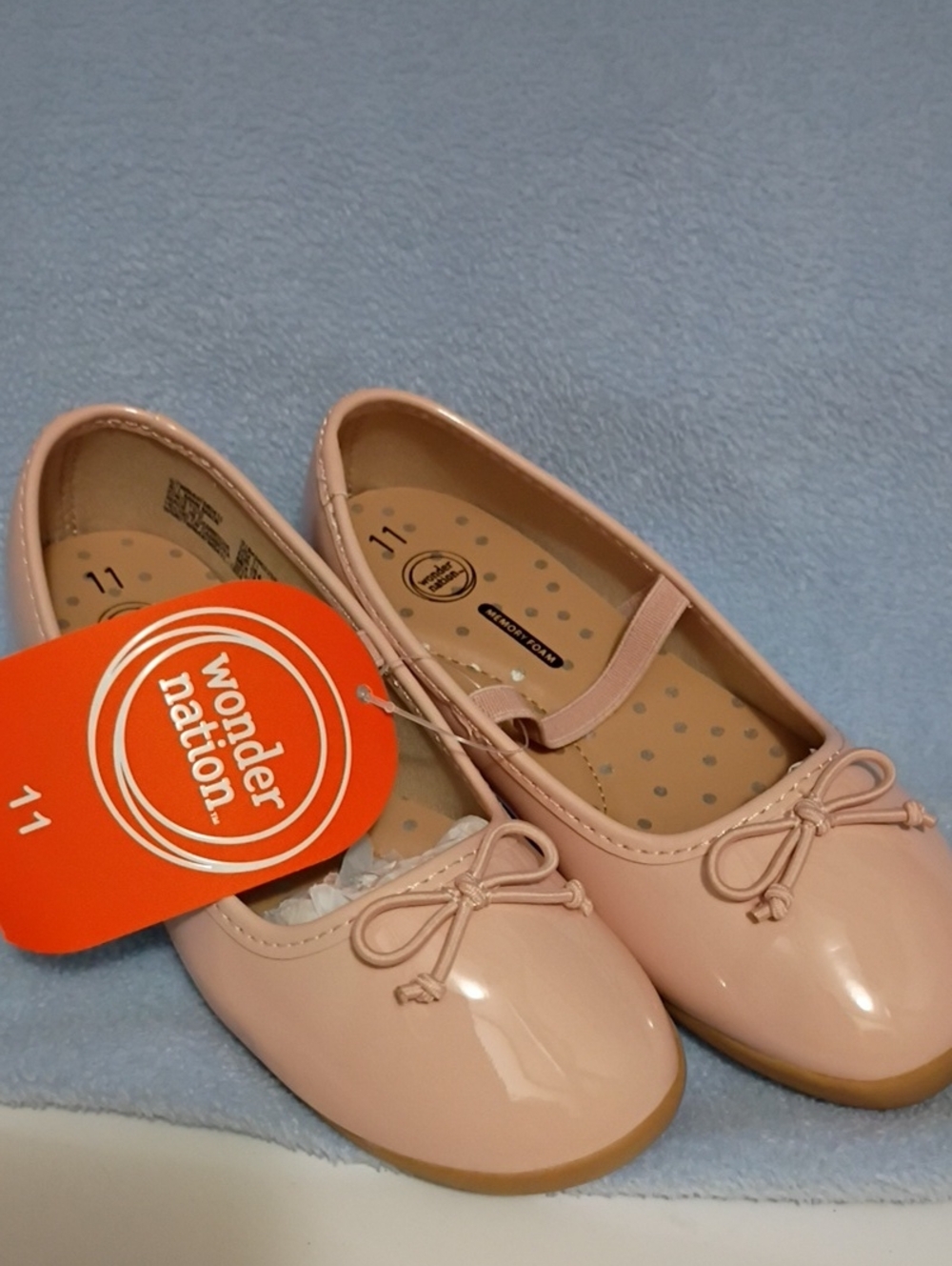 wonder nation Pink Patent Ballet Flats with Bow